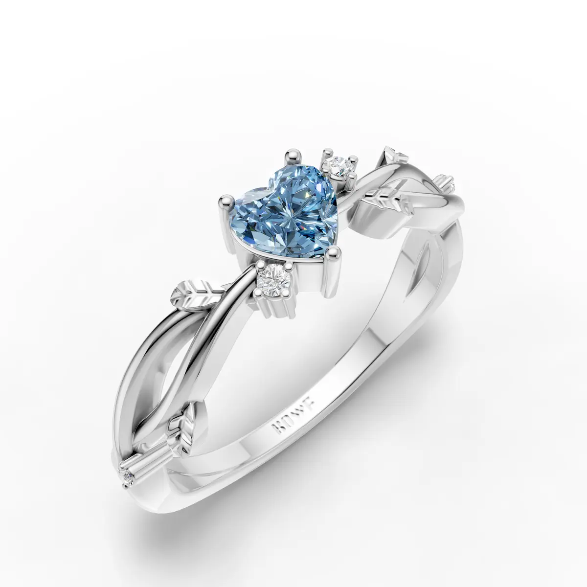 Blue Heart Vine Ring